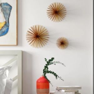Gold urchin wall decor set of 3